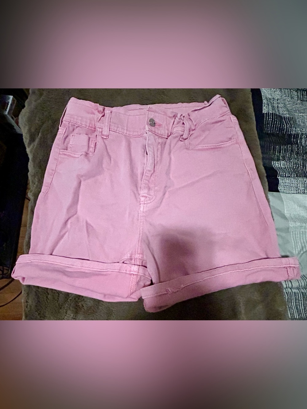 BB Dakota Pink Roll-Cuff Denim Shorts